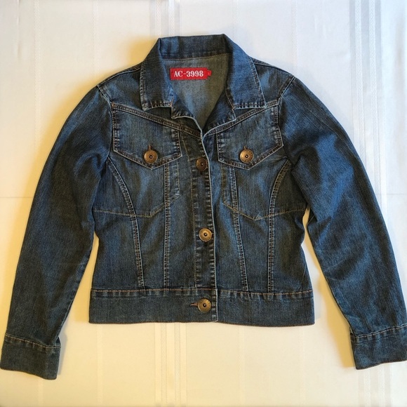 AC-3998 Classic Blue Denim Button Front Jacket Size L - Picture 3 of 11